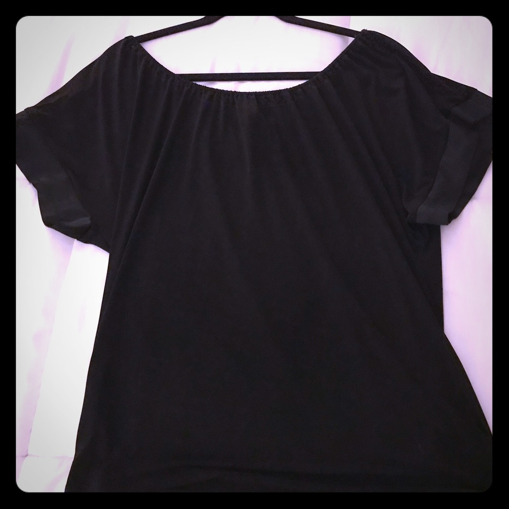 Black off the shoulder top